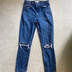 Abercrombie&Fitch Women's High Rise Skinny Jeans - Medium Wash Destroy Size 26/2